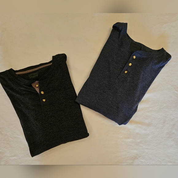 (2)Mens XXL Levis Long Sleeve Blue & Gray Henley Shirts - Picture 16 of 16